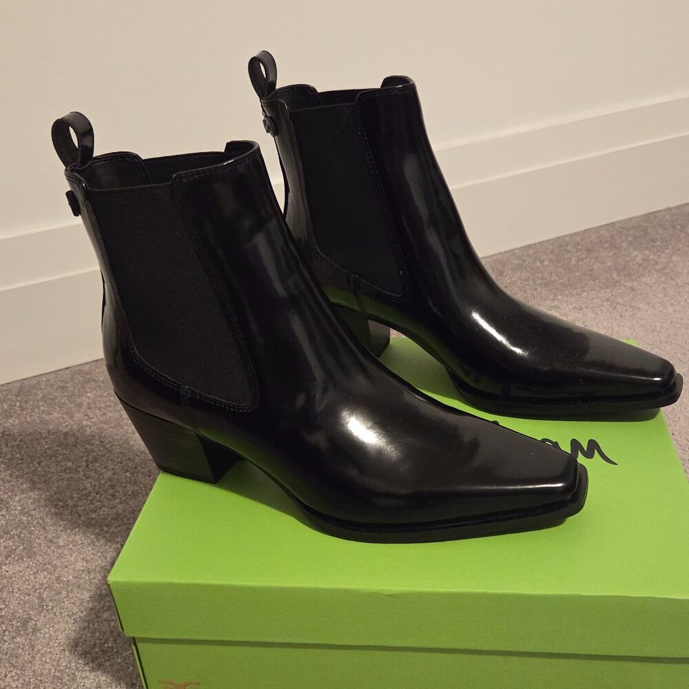 Sam Edelman Patent Genuine Leather Ashtyn Ankle Boot